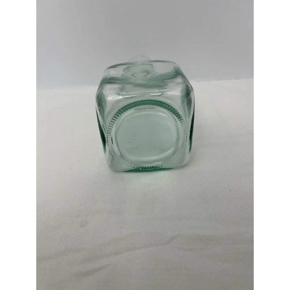 Green Glass Decanter Bottle w/ Stopper Barware 11